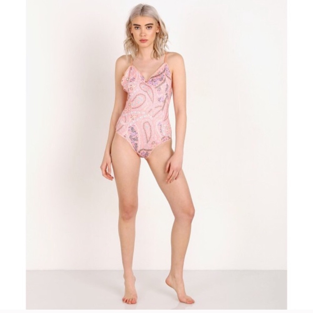 Spell City Lights Bodysuit in Peach - Picture 6 of 8